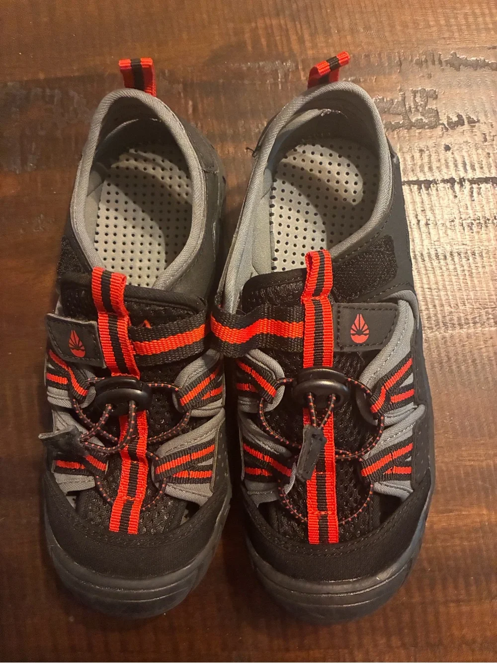 Kids Black and Red Active Sandals